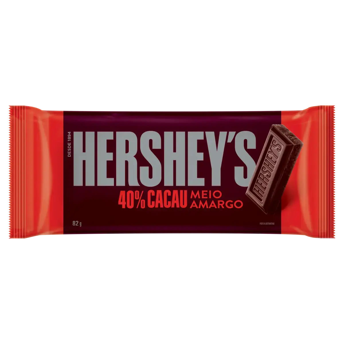 BARRA DE CHOCOLATE HERSHEYS MEIO AMARGO CRISTAL 77GR