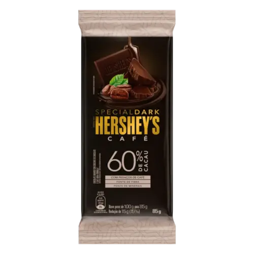 BARRA DE CHOCOLATE HERSHEYS SPECIAL DARK CAFE 60% 85GR