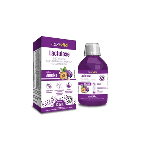 LACTULOSE LAXIVITA 667MG/ML 120ML UNIFABRA SABOR AMEIXA LACTULOSE
