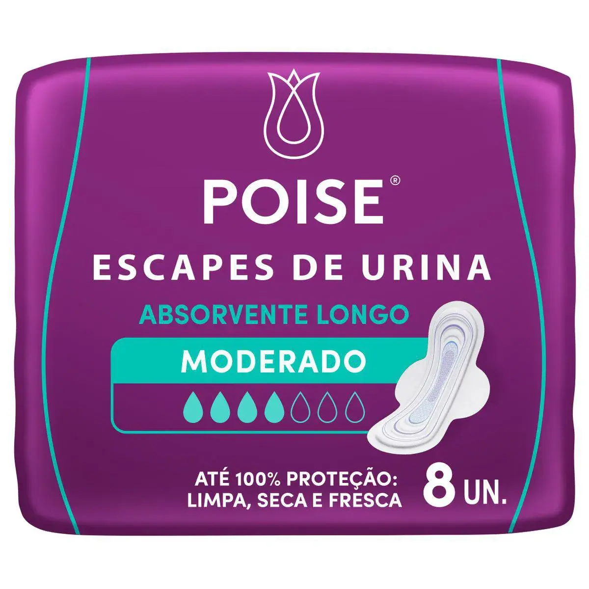 ABSORVENTE INCONTINENCIA POISE MODERADO 8 UNIDADES