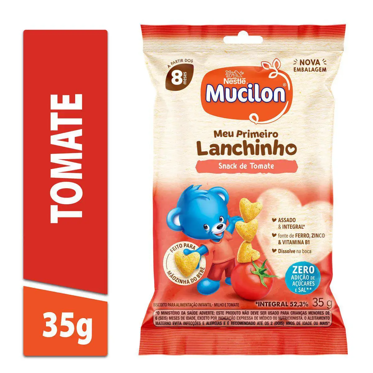 MUCILON SNACK LANCHINHO TOMATE 35GR MAIOR DE 8 MESES