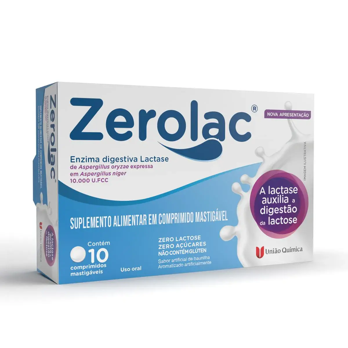 ZEROLAC LACTASE 10.000 FCC 10 COMPRIMIDOS MASTIGAVEIS LACTASE