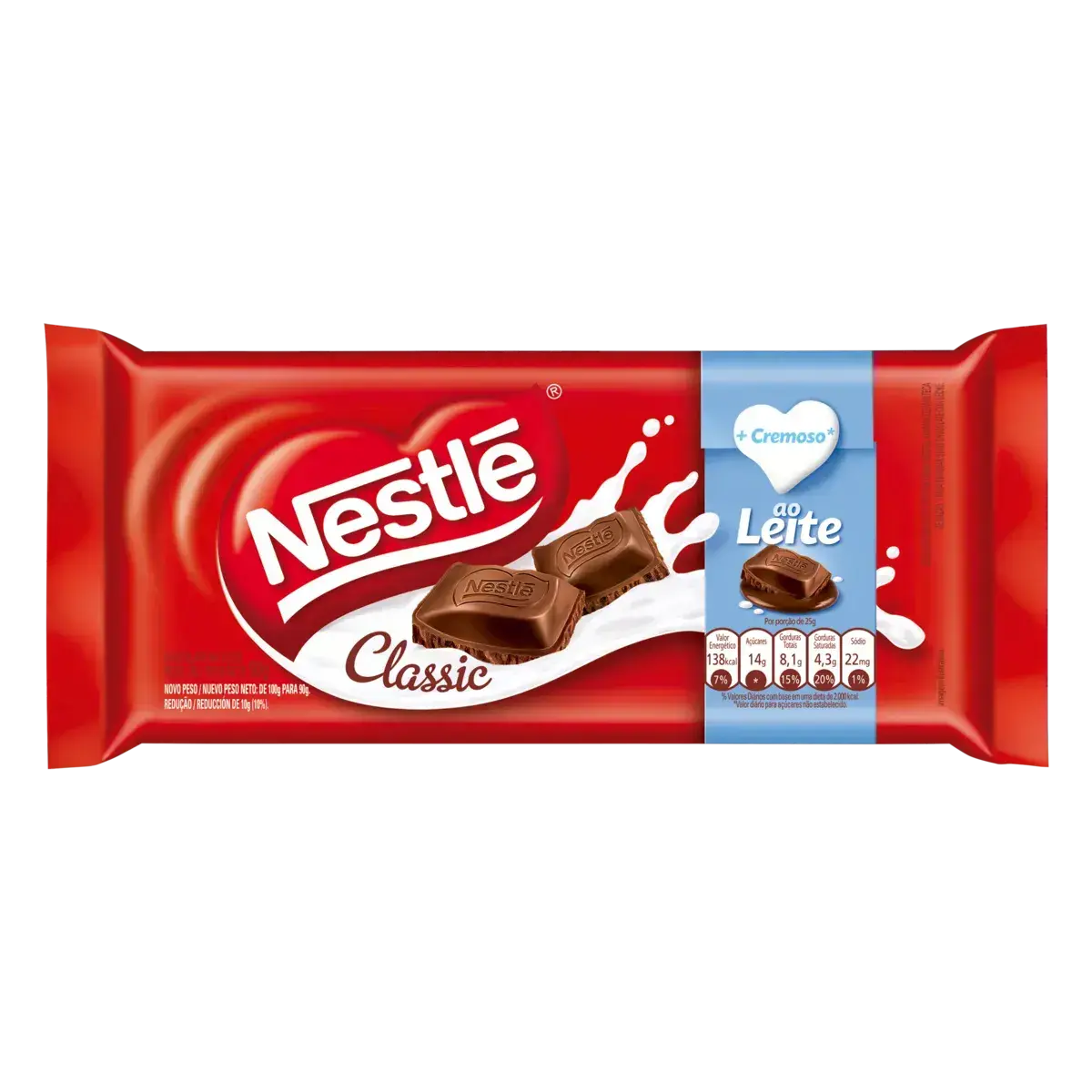 CHOCOLATE NESTLE CLASSIC AO LEITE 80GR