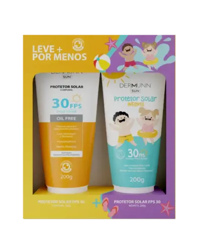 KIT DERMUNN PROTETOR SOLAR FPS30 200GR + PROTETOR SOLAR INFANTIL FPS30 200GR