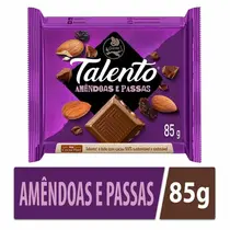 CHOCOLATE GAROTO TALENTO AMENDOAS COM PASSAS 85GR