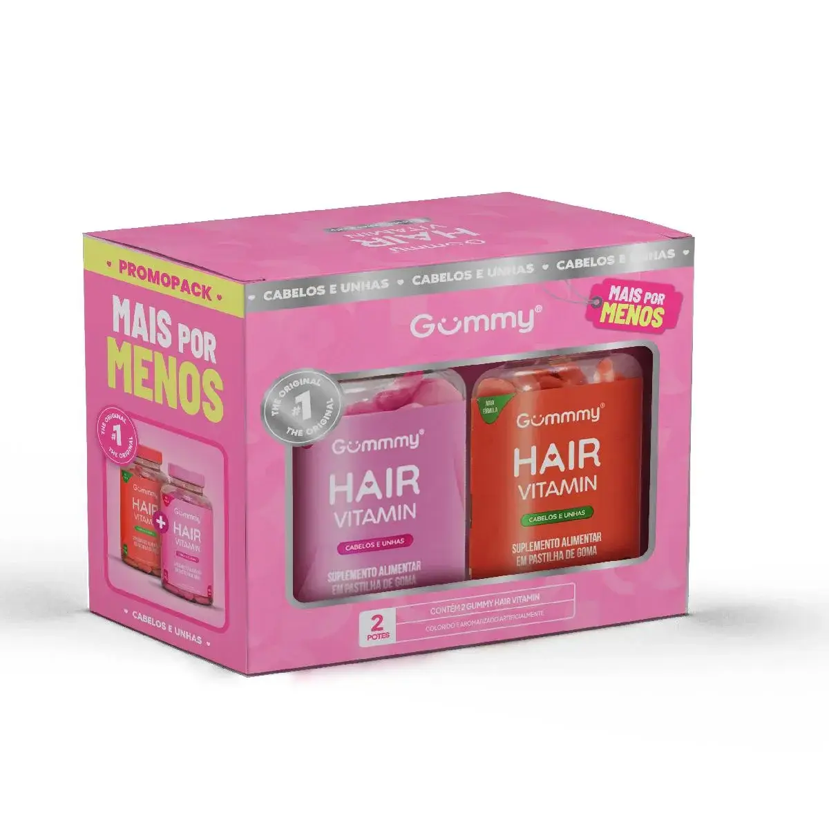 KIT GUMMY HAIR TUTTI FRUTTI 60 GOMAS + MELANCIA 60 GOMAS