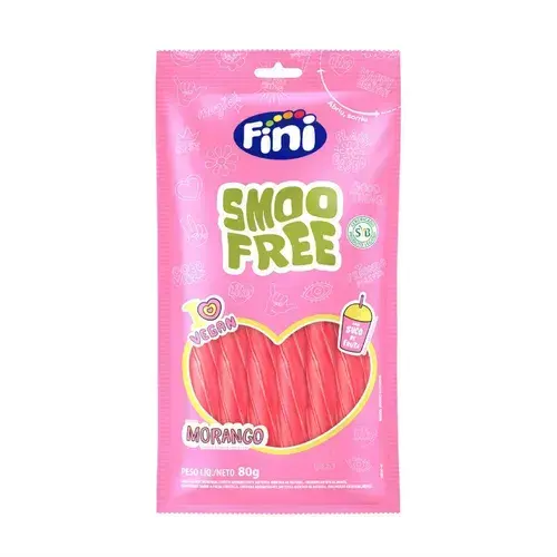 BALAS FINI TUBES SMOO FREE MORANGO 80GR