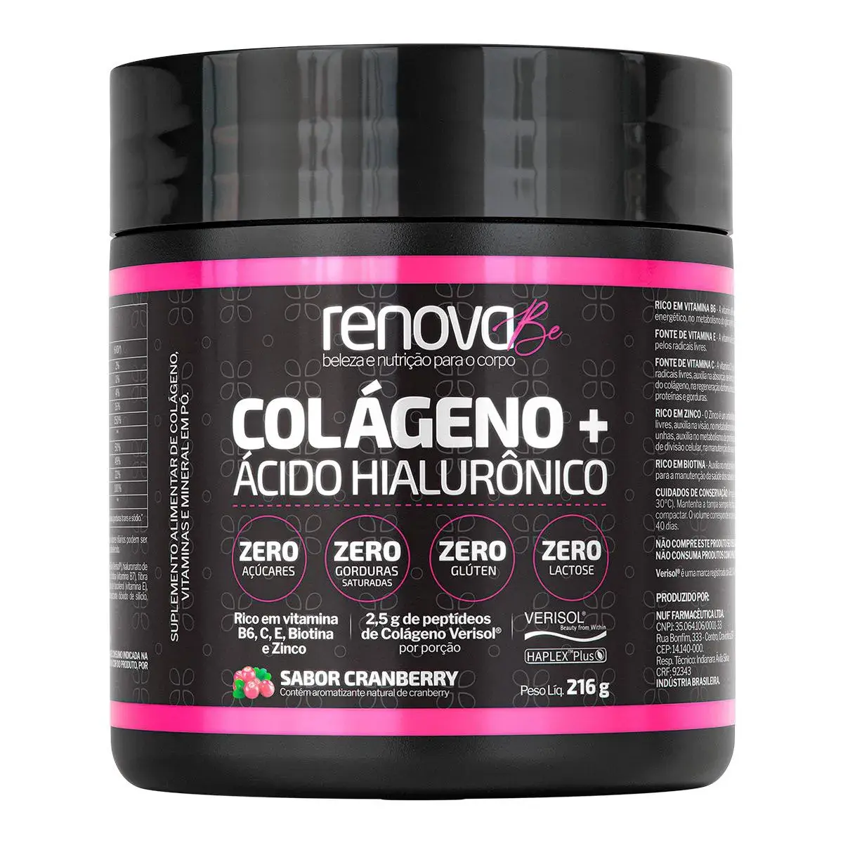 COLAGENO VERISOL RENOVA BE 216GR CRANBERRY