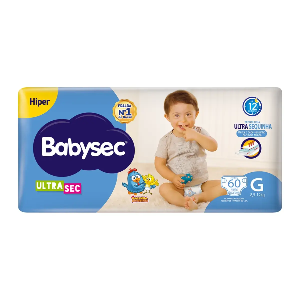 FRALDA BABYSEC ULTRA TAMANHO G 60 UNIDADES
