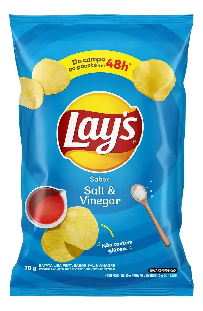 SALGADINHO LAYS SALT E VINAGRE 70GR