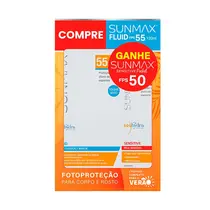 KIT SUNMAX FLUID PROTETOR SOLAR FPS55 120ML + PROTETOR SOLAR SENSITIVE FPS50 25ML
