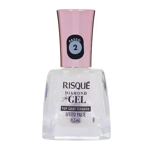 TOP COAT RISQUE DIAMOND GEL FIXADOR EFEITO PAETE