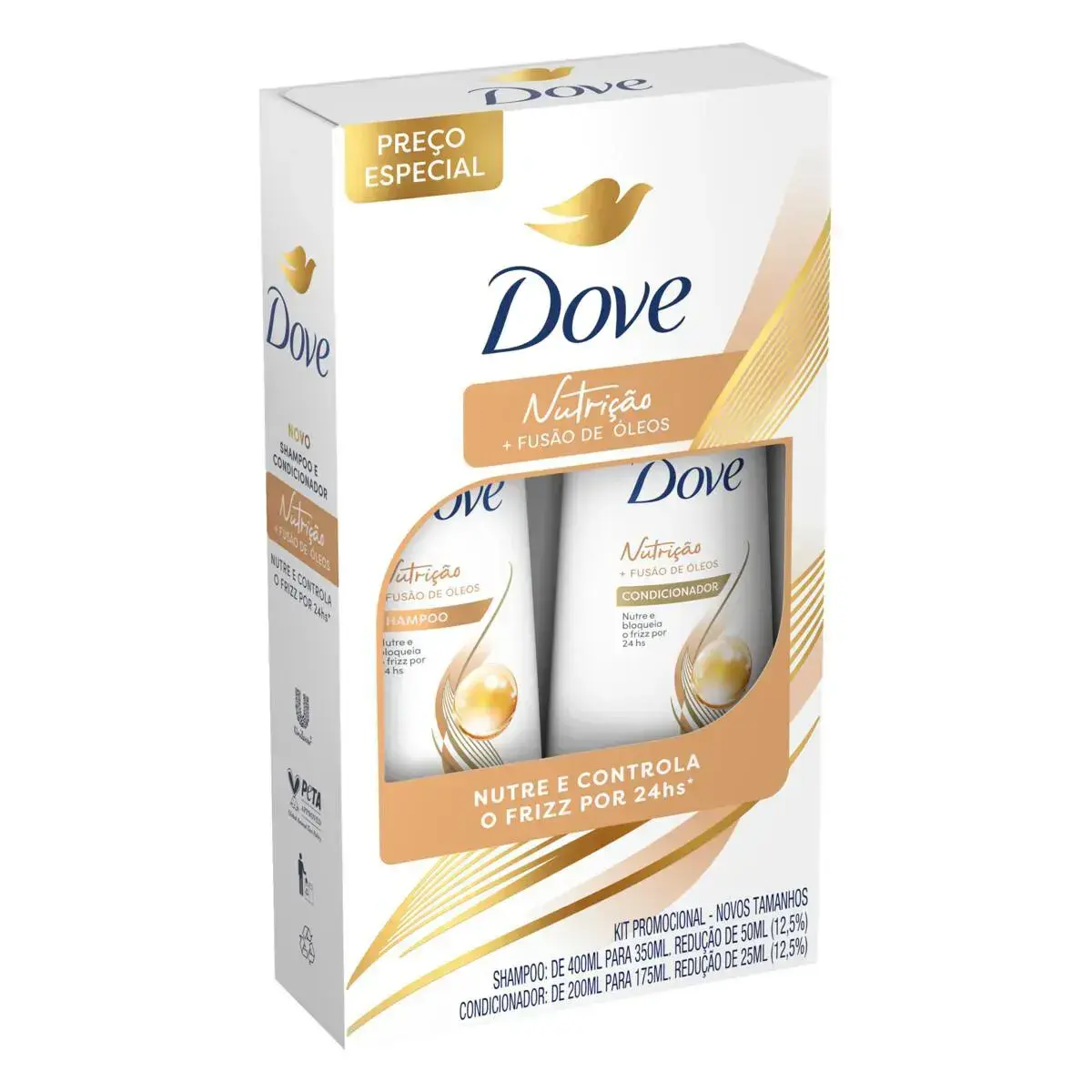KIT DOVE NUTRICAO FUSAO OLEOS SHAMPOO 350ML + CONDICIONADOR 175ML