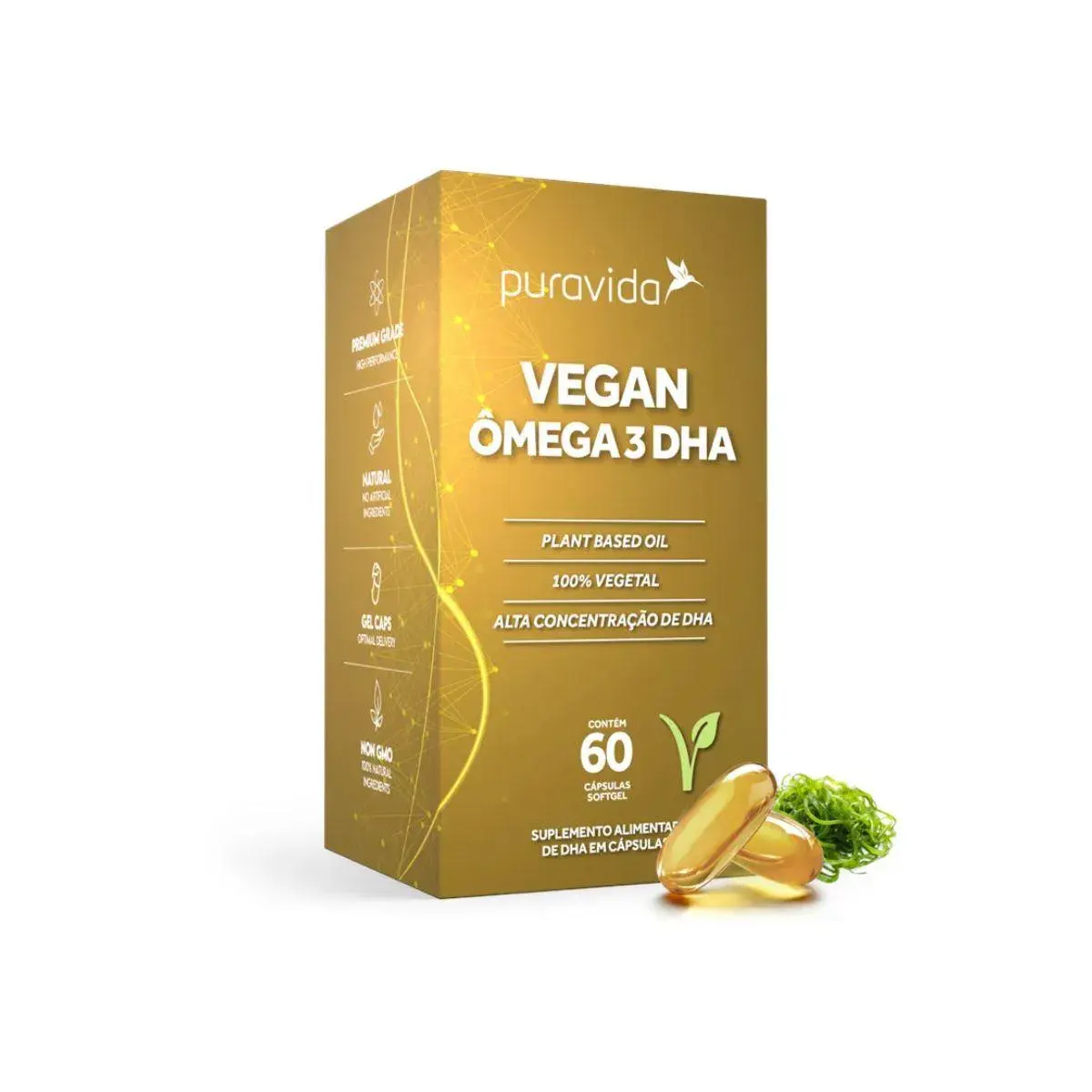 OMEGA 3 VEGAN DHA PURA VIDA 60 CAPSULAS OMEGA 3