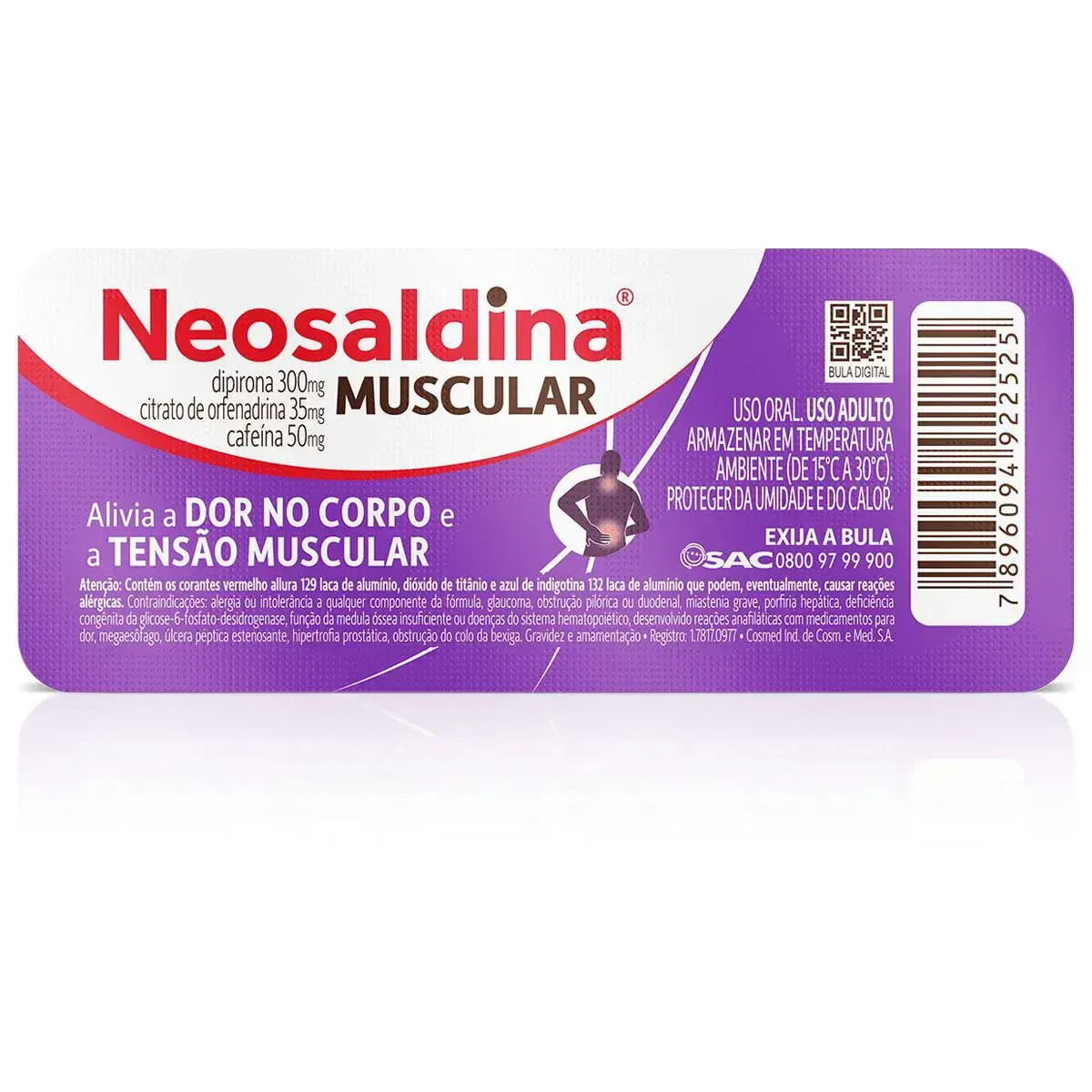 NEOSALDINA MUSCULAR 10 COMPRIMIDOS ORFENADRINA CITRATO + DIPIRONA + CAFEINA