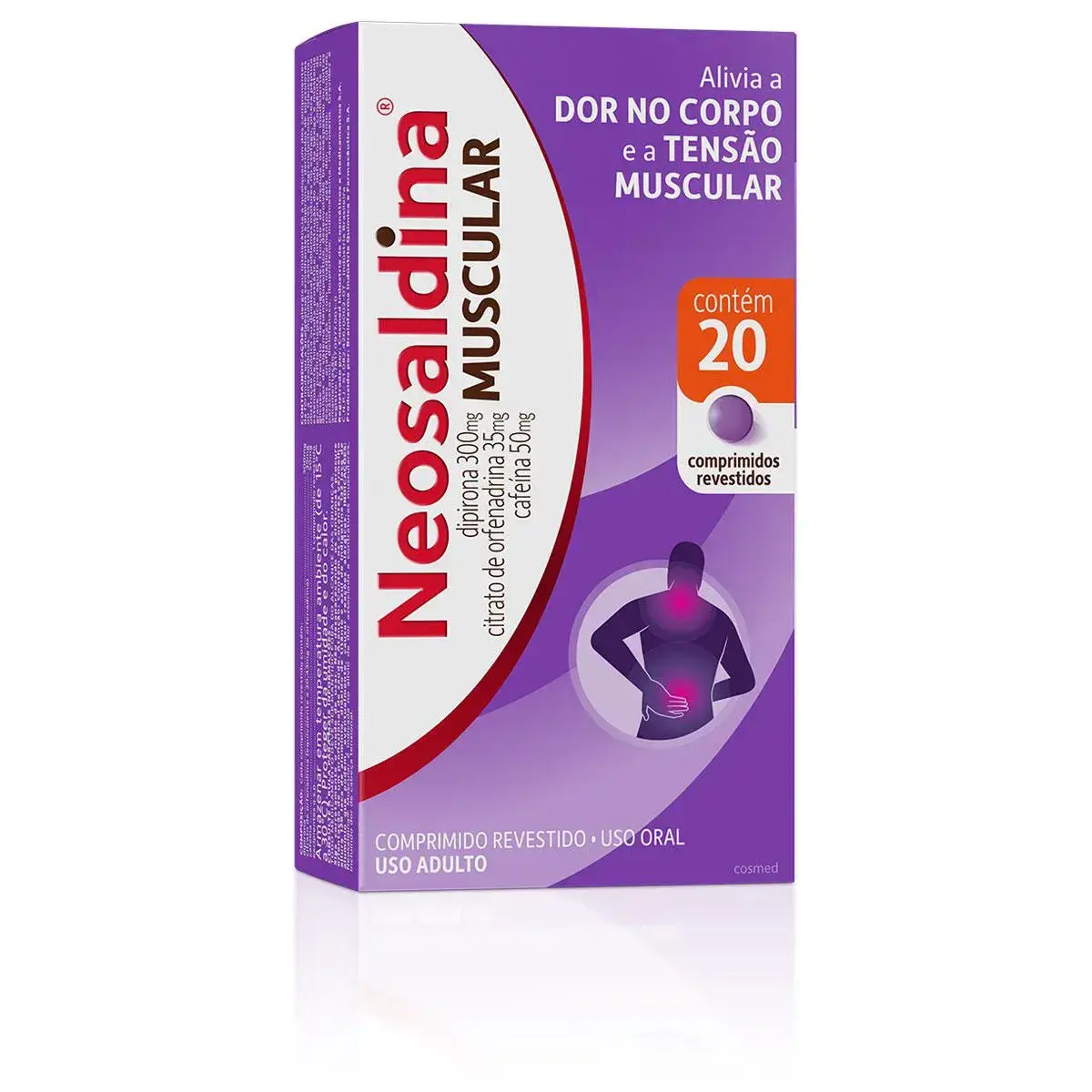 NEOSALDINA MUSCULAR 20 COMPRIMIDOS ORFENADRINA CITRATO + DIPIRONA + CAFEINA
