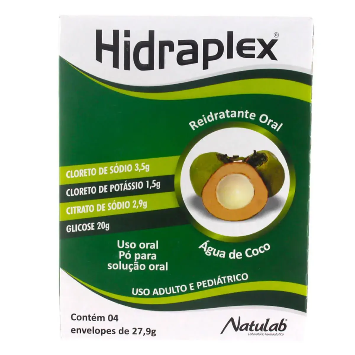 HIDRAPLEX 4 ENV 27,9GR AGUA DE COCO SODIO CLORETO + POTASSIO CITRATO + SODIO CITRATO + GLICOSE