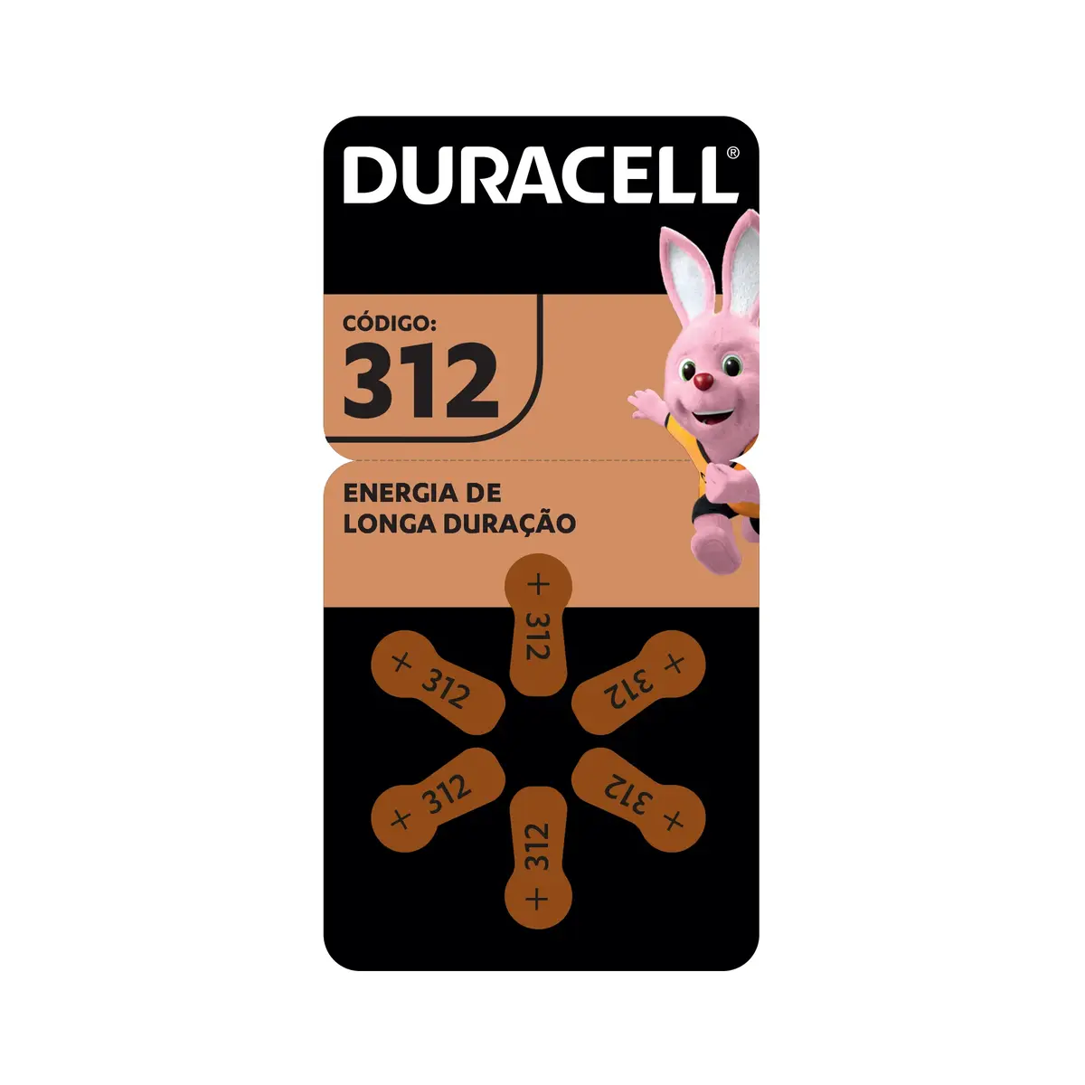 PILHA DURACELL AUDITIVA 312 6 UNIDADES