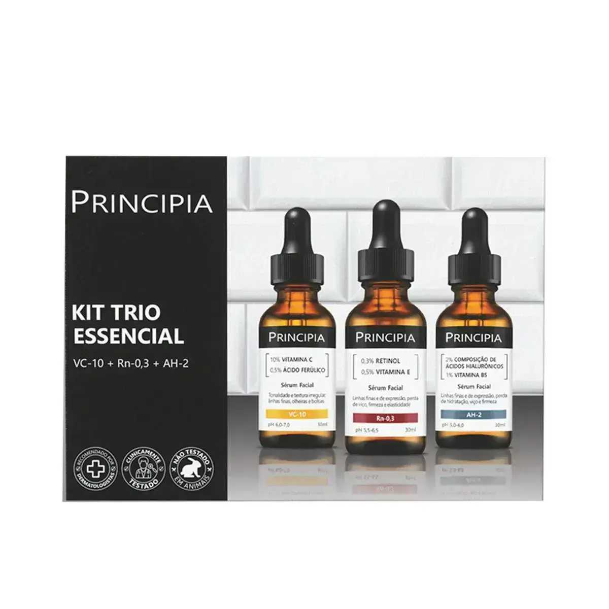 KIT PRINCIPIA TRIO ESSENCIAL SERUM AH-2 + VC-10 + RN-0,3