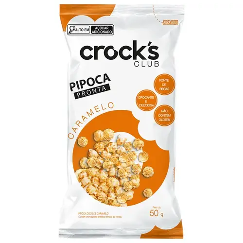 PIPOCA CROCKS CLUB CARAMELO 50GR