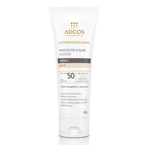 PROTETOR SOLAR ADCOS MOUSSE MINERAL BEIGE FPS50 40GR