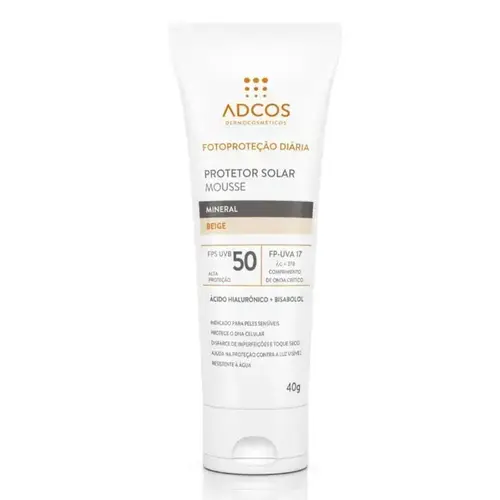 PROTETOR SOLAR ADCOS MOUSSE MINERAL BEIGE FPS50 40GR