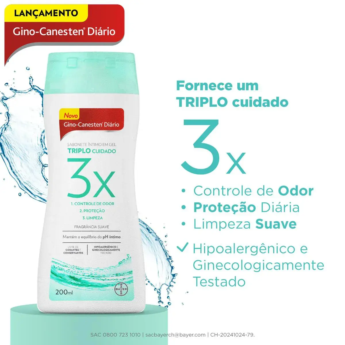 SABONETE INTIMO GINO CANESTEN DIARIO TRIPLO CUIDADO 200ML