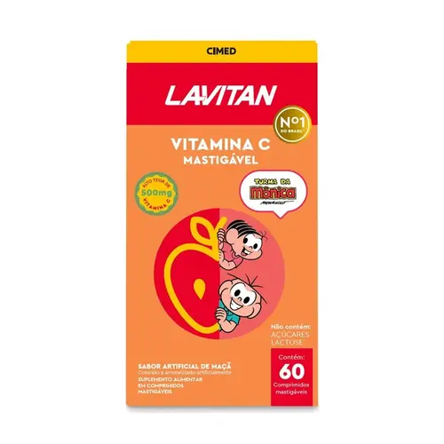 LAVITAN VITAMINA C 60 COMPRIMIDOS MASTIGAVEIS SABOR MACA