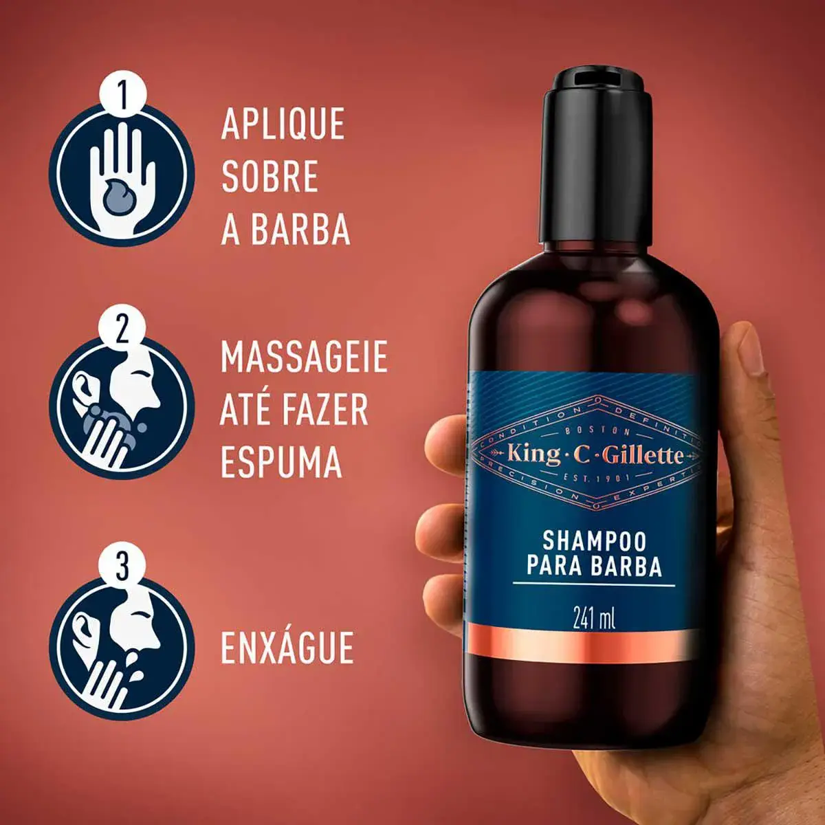 SHAMPOO PARA BARBA KING C GILLETTE 241ML