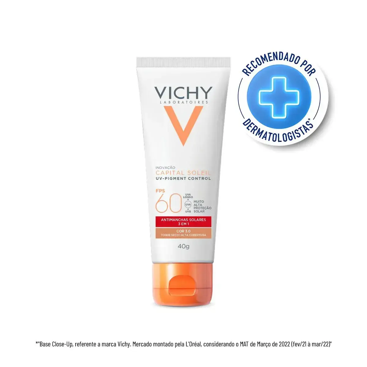 PROTETOR SOLAR VICHY CAPITAL SOLEIL UV-PIGMENT COR 3.0 FPS60 40GR
