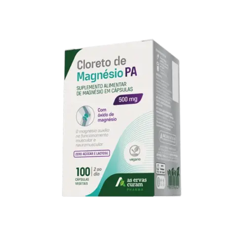 CLORETO DE MAGNESIO PA AS ERVAS CURAM 500MG 100 CAPSULAS MAGNESIO CLORETO