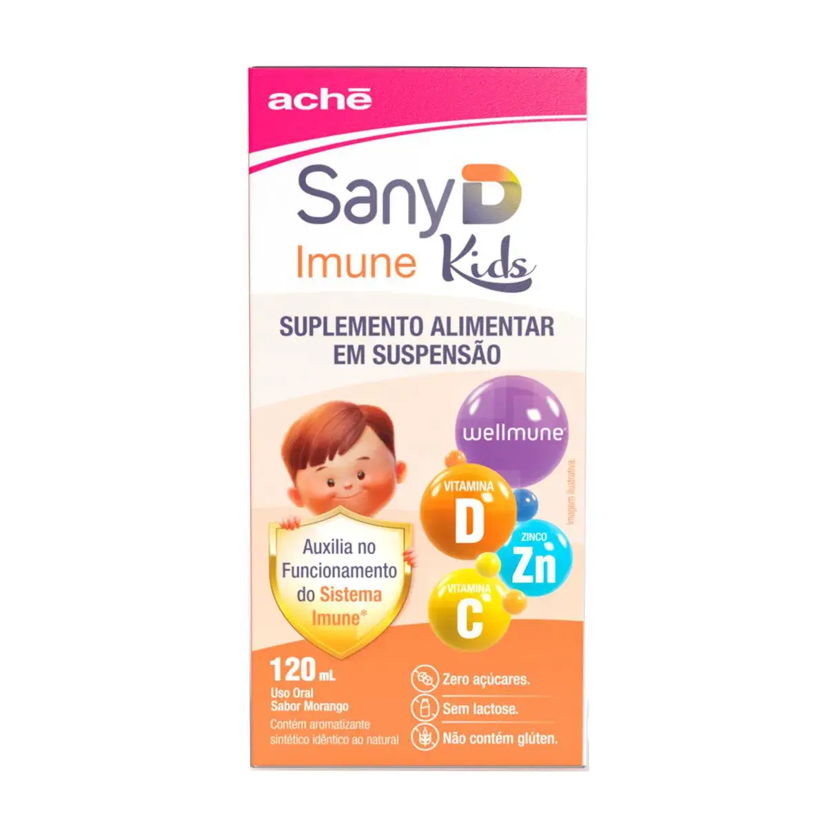 SANY D IMUNE KIDS SUSPENSAO 120ML SABOR MORANGO