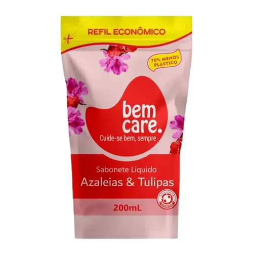 REFIL SABONETE LIQUIDO BEM CARE AZALEIAS E TULIPAS 200ML