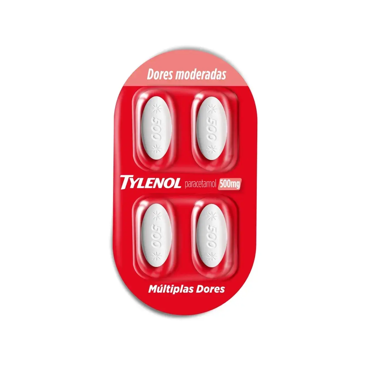 TYLENOL DC MULTIPLAS DORES 500MG 4 COMPRIMIDOS PARACETAMOL