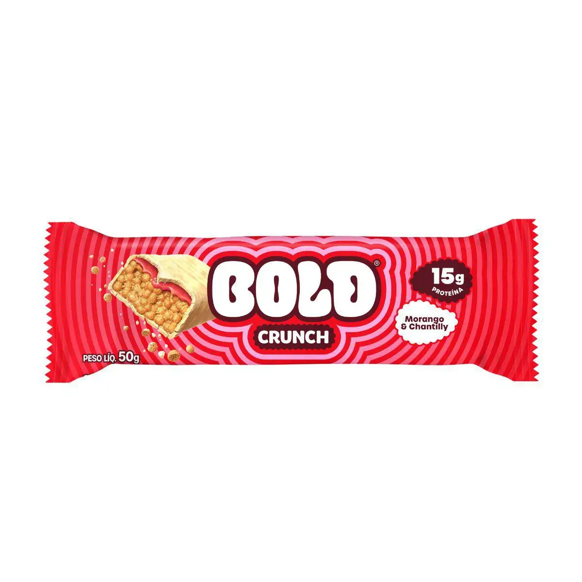 BARRA DE PROTEINA BOLD CRUNCH MORANGO CHANTILLY 50GR