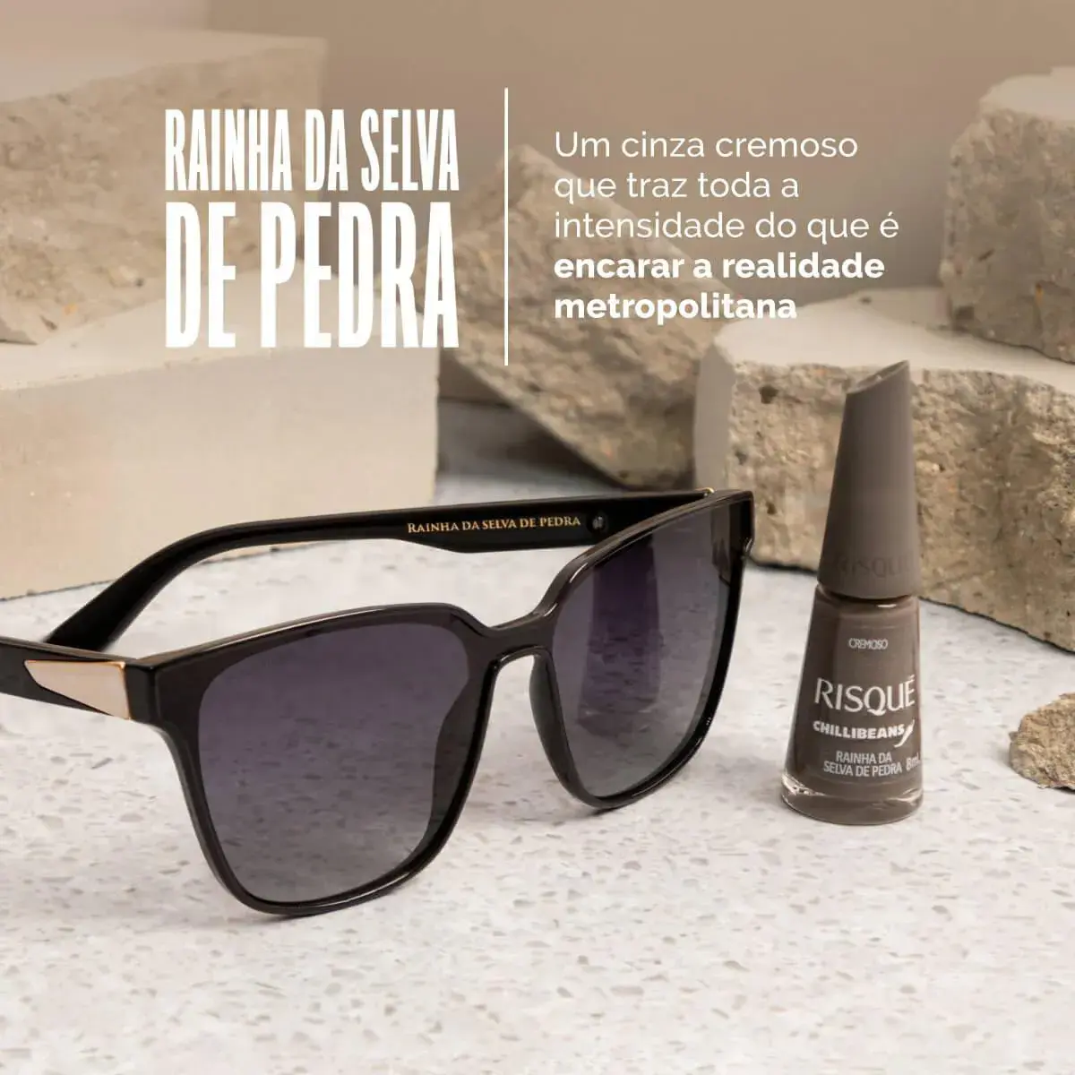 ESMALTE RISQUE CHILLI BEANS RAINHA DA SELVA DE PEDRA