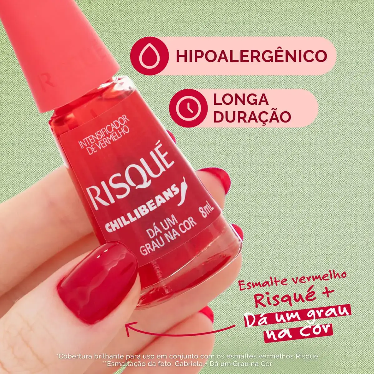 ESMALTE RISQUE CHILLI BEANS DA UM GRAU NA COR