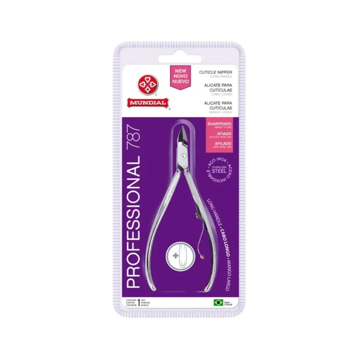 ALICATE MUNDIAL INOX CUTICULA CABO LONGO (COD:787)