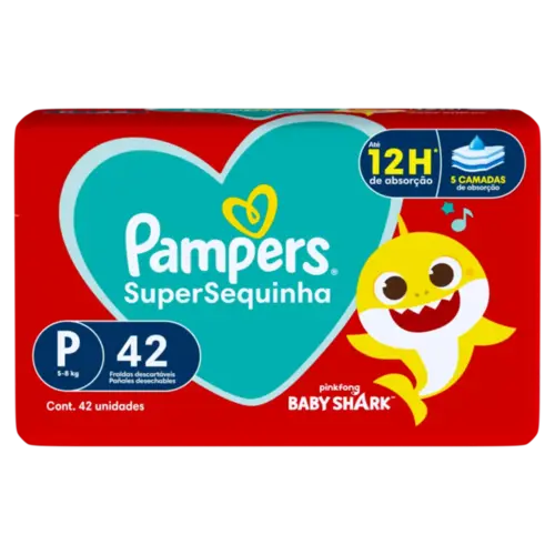FRALDA PAMPERS SUPERSEQUINHA P 42 UNIDADES MEGA