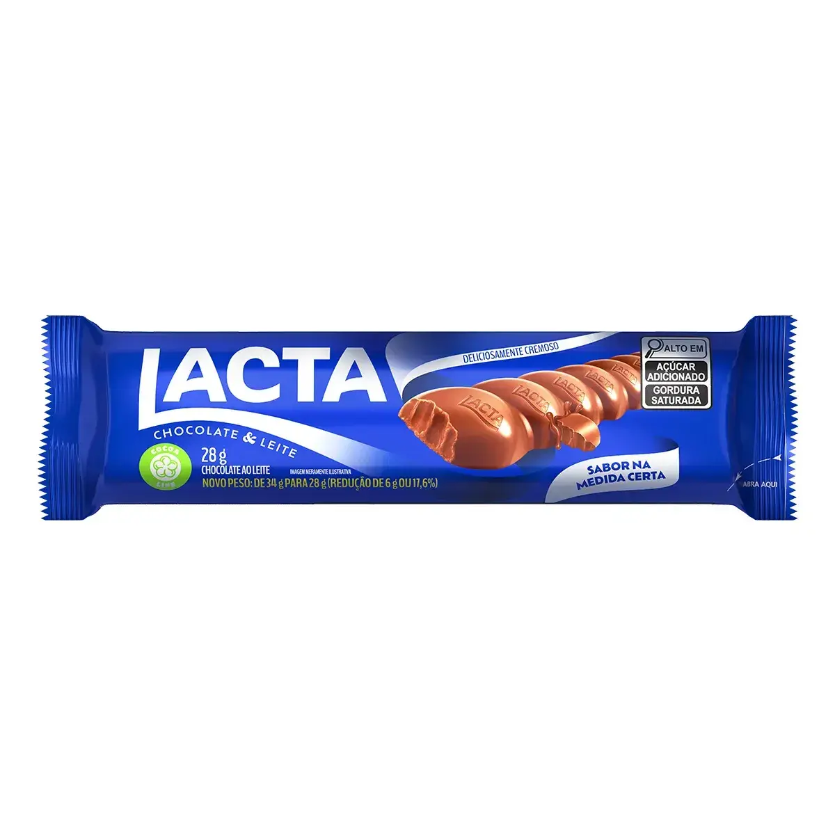 CHOCOLATE LACTA AO LEITE 28GR