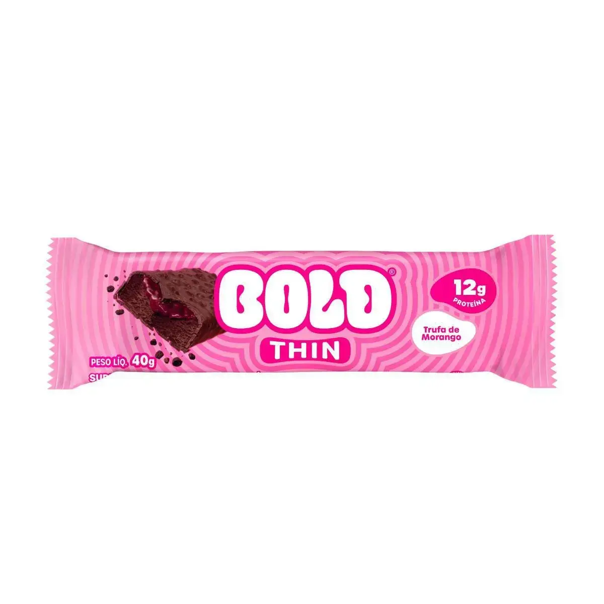 BARRA DE PROTEINA BOLD THIN TRUFA DE MORANGO 40GR