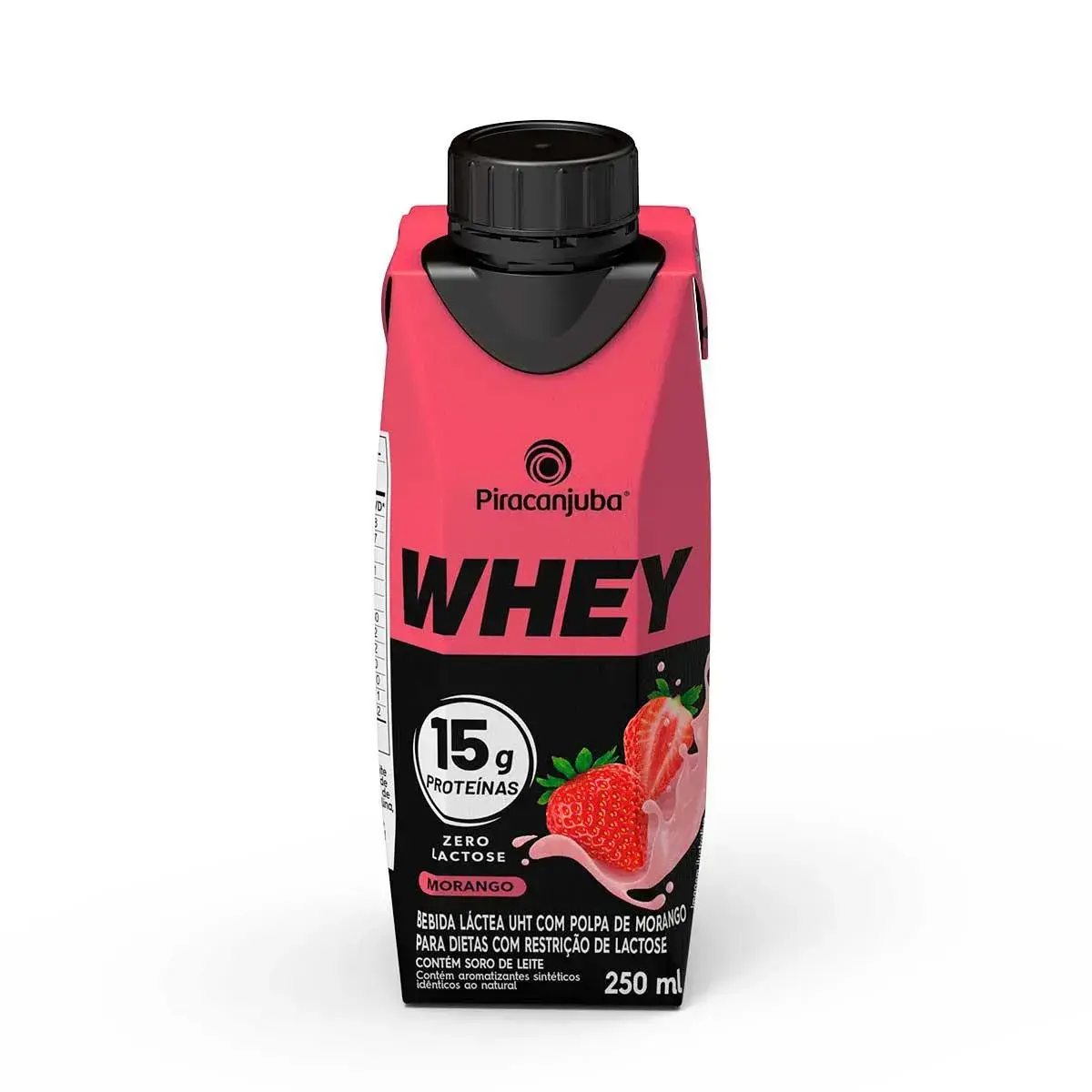 BEBIDA PIRACANJUBA WHEY MORANGO ZERO LACTOSE 250ML