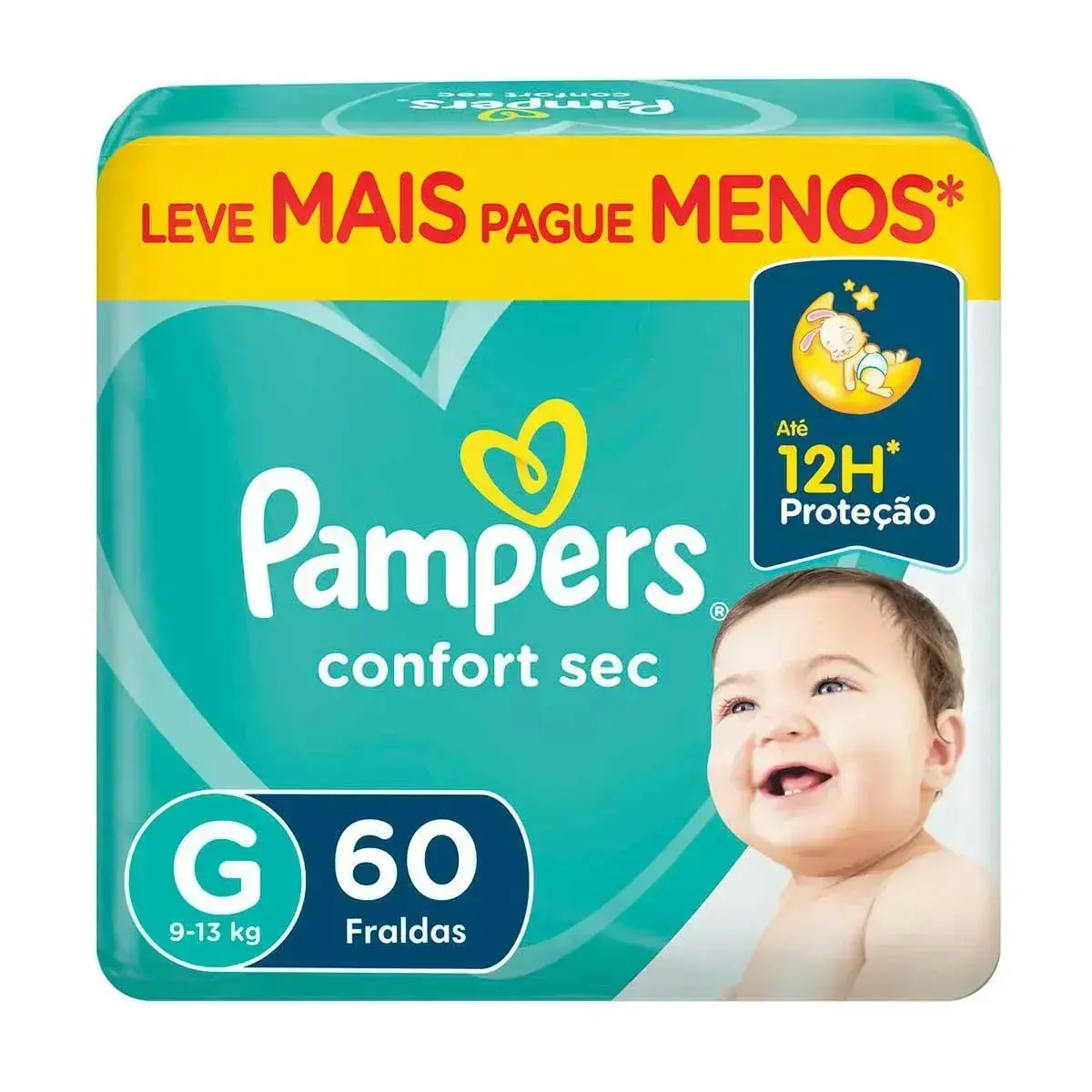 FRALDA PAMPERS CONFORT SEC G 60 UNIDADES SUPER