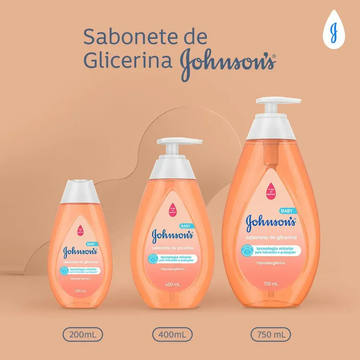 SABONETE LIQUIDO DE GLICERINA JOHNSON S BABY DA CABECA AOS PES 750ML