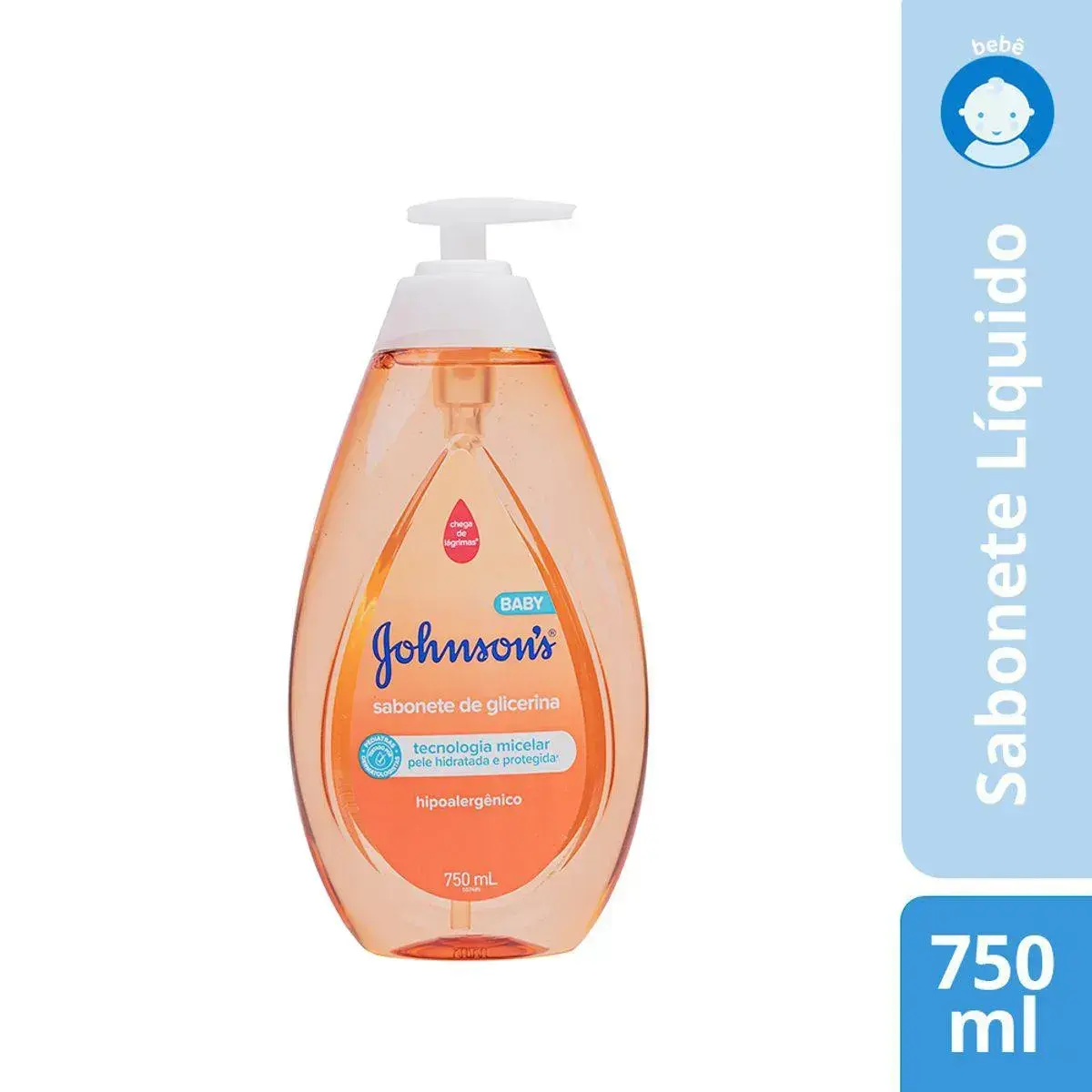 SABONETE LIQUIDO DE GLICERINA JOHNSON S BABY DA CABECA AOS PES 750ML