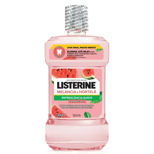 SOLUCAO BUCAL LISTERINE MELANCIA E HORTELA SEM ALCOOL 1 LITRO