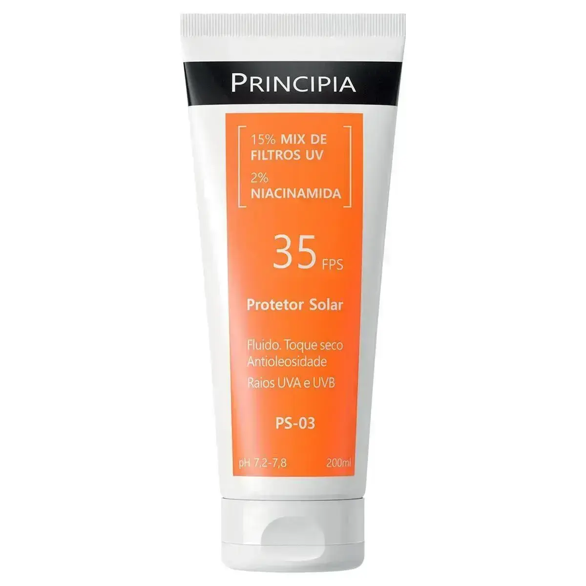 PROTETOR SOLAR CORPORAL PRINCIPIA 15% MIX DE FILTROS UV + 2% NIACINAMIDA PS-03 FPS35 COM 200ML