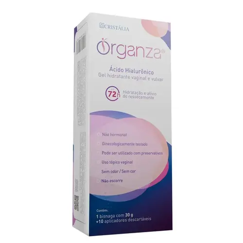 ORGANZA GEL VAGINAL 30 G + 10 APLICAÇÃO ACIDO HIALURONICO
