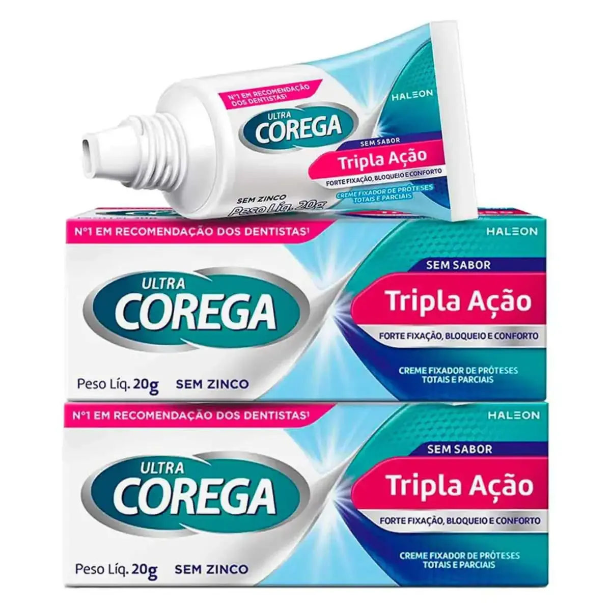 KIT COREGA TRIPLA AÇÃO SEM SABOR 2UN 20G