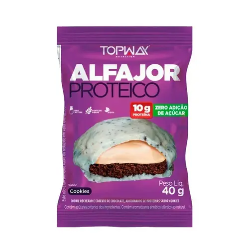 ALFAJOR PROTEICO TOPWAY COOKIES 40 GRAMAS